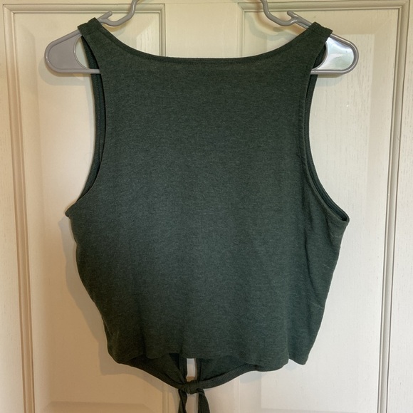 Army Green Tie-Front Tank - Picture 3 of 3
